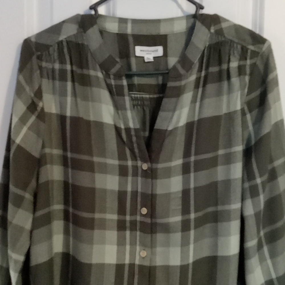 Westbound Green and Gray Plaid Shirt